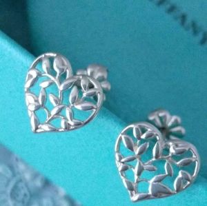 Tiffany & Co. P. Picasso Olive Leaf Heart Studs